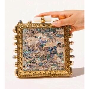 Ramla Prestige Crossbody/Clutch Bag w/Opal Gemstones Handmade in Morocco NEW